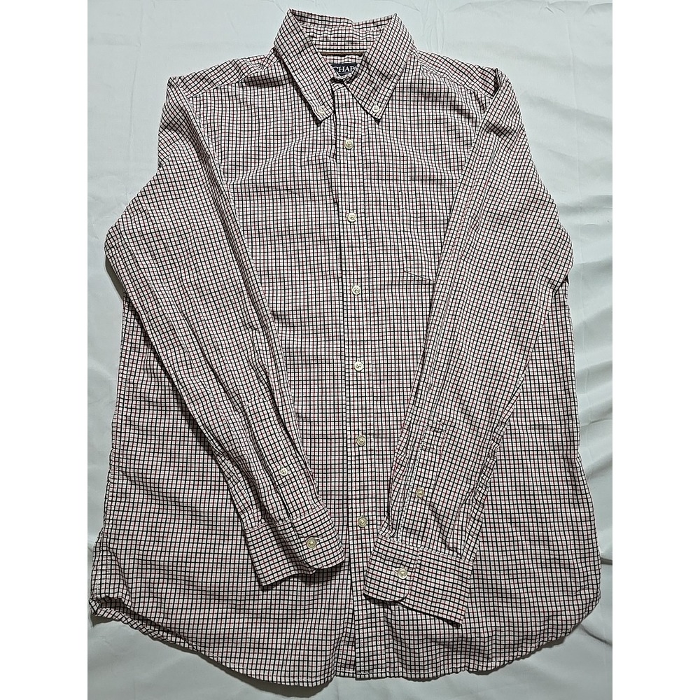 Chaps Ralph Lauren Mens‎ Medium Red Black Plaid Button Down Long Sleeve Shirt